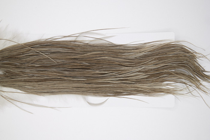 4855 Hebert Dry Fly Hackle Bronze Grade Rooster Saddle Medium Grey Dun Ties Size 12-16