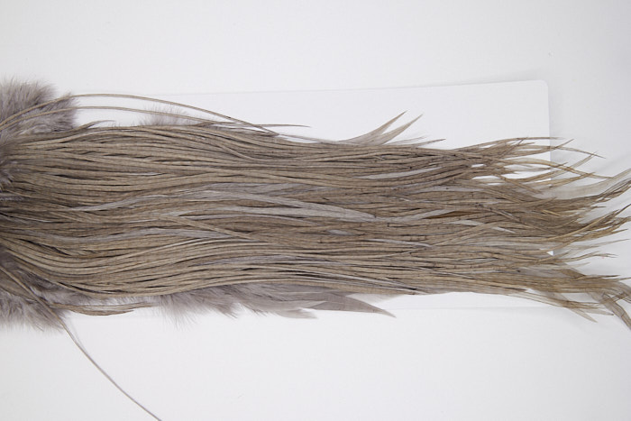 4856 Hebert Dry Fly Hackle Bronze Grade Rooster Saddle Medium Grey Dun Ties Size 10-12