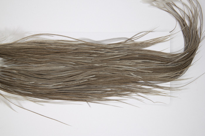 4858 Hebert Dry Fly Hackle Bronze Grade Rooster Saddle Medium Grey Dun Ties Size 12-16