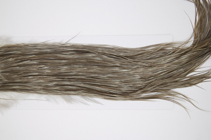 4859 Hebert Dry Fly Hackle Bronze Grade Rooster Saddle Medium Grey Dun Ties Size 12-14