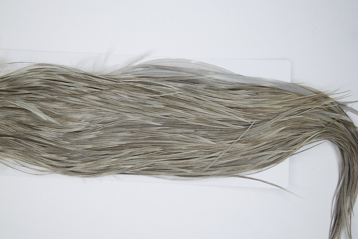 4869 Hebert Dry Fly Hackle Bronze Grade Rooster Saddle Light Grey Dun Ties Size 12-14