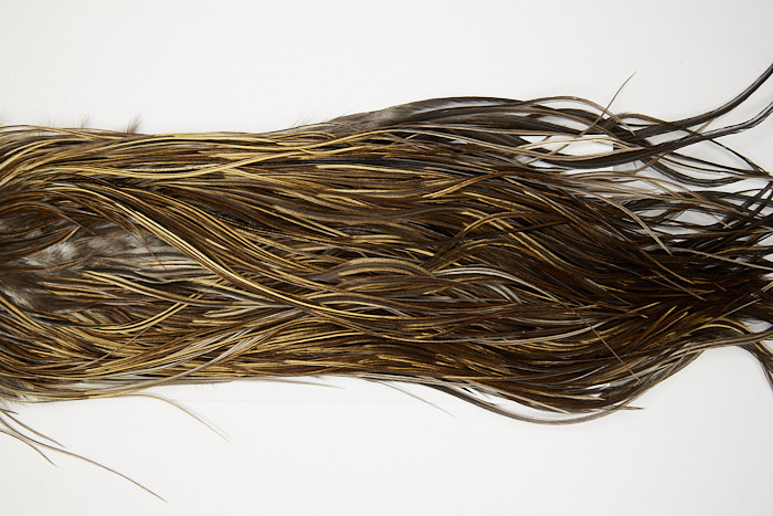 4885 Hebert Dry Fly Hackle Bronze Grade Rooster Saddle Dun Badger Ties Size 12-16