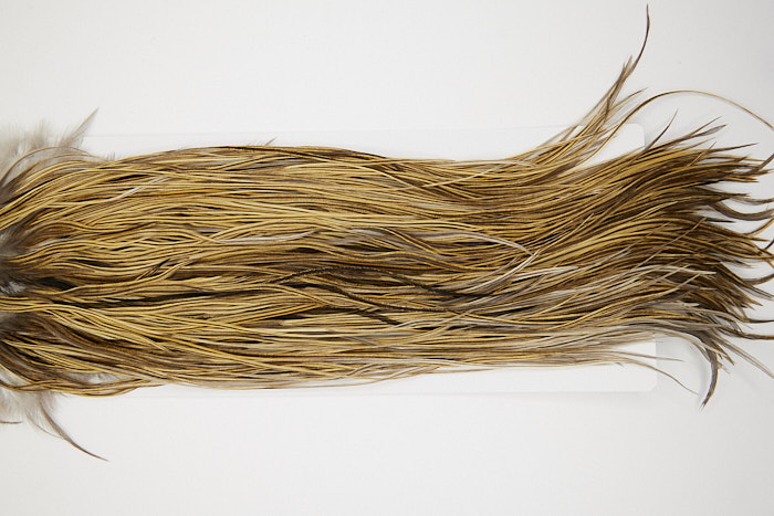 4892 Hebert Dry Fly Hackle Silver Grade Rooster Saddle Light Ginger Dun Ties Size 10-14
