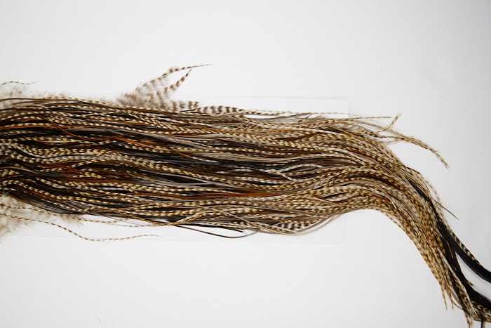 4898 Hebert Dry Fly Hackle Silver Grade Rooster Saddle Grizzly Variant Ties Size 14-18