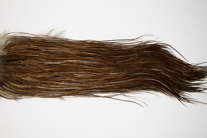 4900 Hebert Dry Fly Hackle Silver Grade Rooster Saddle Dark Brown Dun Ties Size 16-18