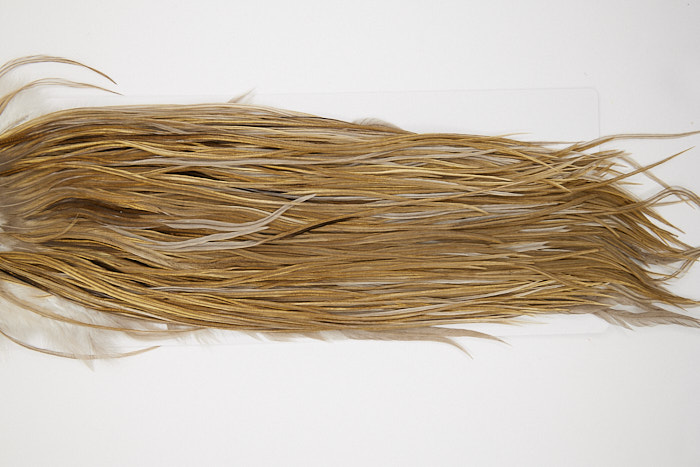 4908 Hebert Dry Fly Hackle Silver Grade Rooster Saddle Medium Brown Dun Ties Size 12-14