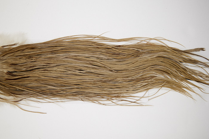 4909 Hebert Dry Fly Hackle Silver Grade Rooster Saddle Medium Brown Dun Ties Size 14-18