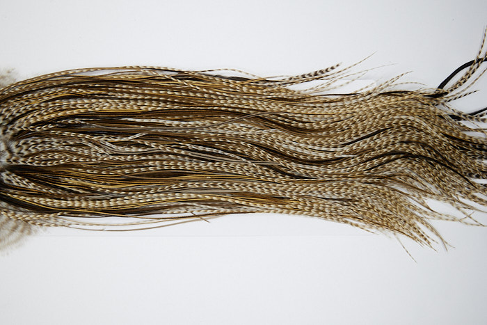 4933 Hebert Dry Fly Hackle Silver Grade Rooster Saddle Dun Grizzly Ties Size 12-18