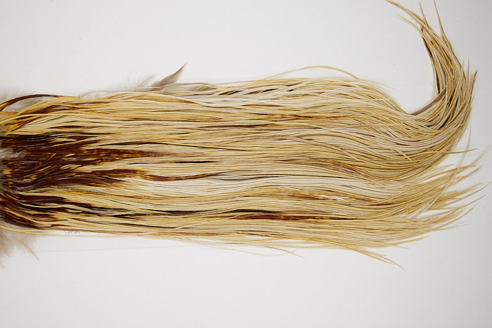 4935 Hebert Dry Fly Hackle Gold Grade Rooster Saddle Light Ginger Dun Ties Size 12-14