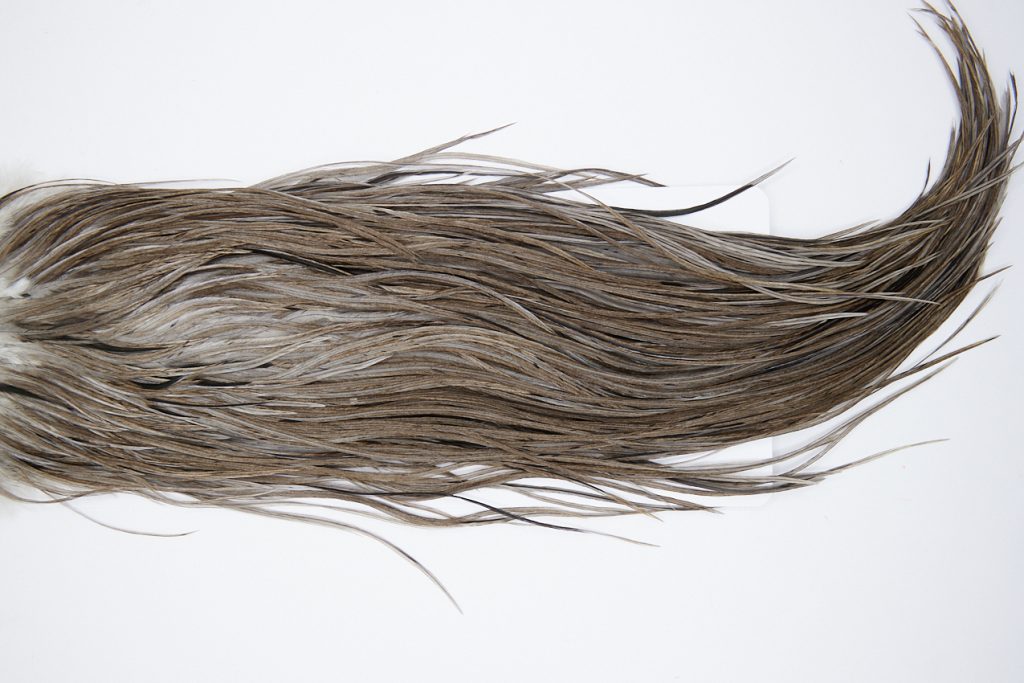 10161 Beaverkill Dry Fly Hackle Rooster Saddle Dark Grey Dun Ties Size 12-14