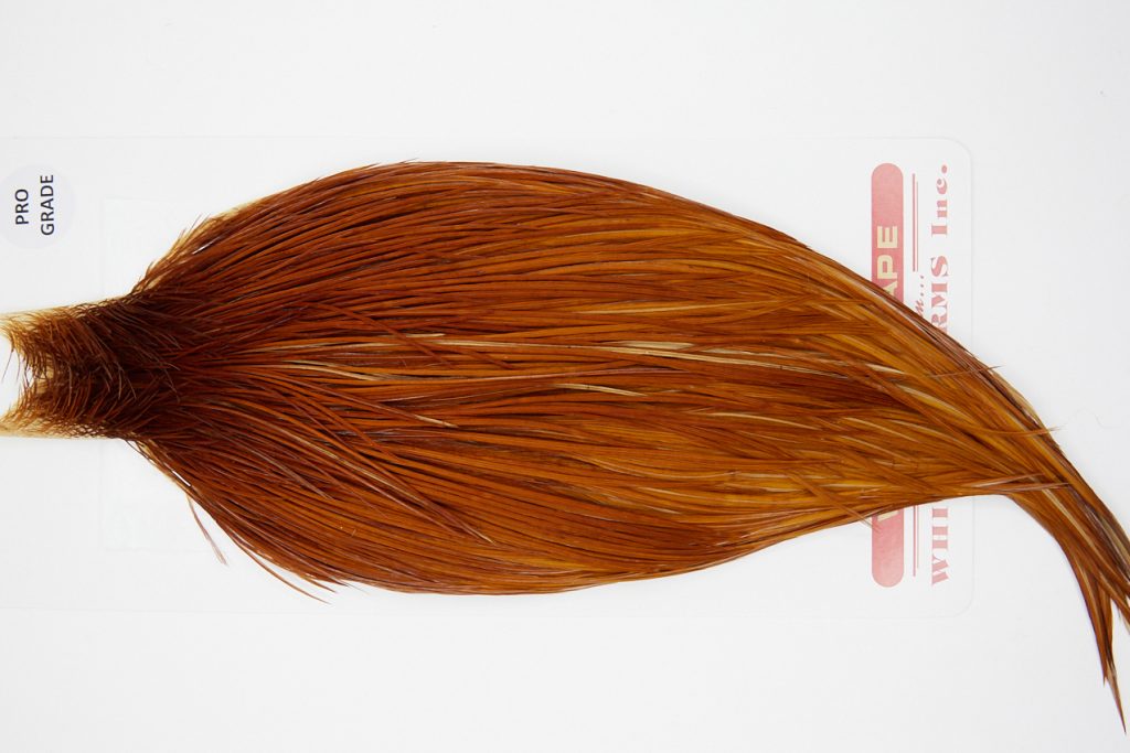 10207 Whiting Dry Fly Hackle Pro Grade Rooster Cape Medium Ginger Ties Size 8-22