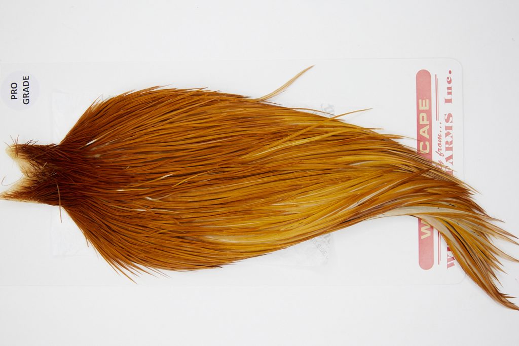 10208 Whiting Dry Fly Hackle Pro Grade Rooster Cape Medium Ginger Ties Size 10-22