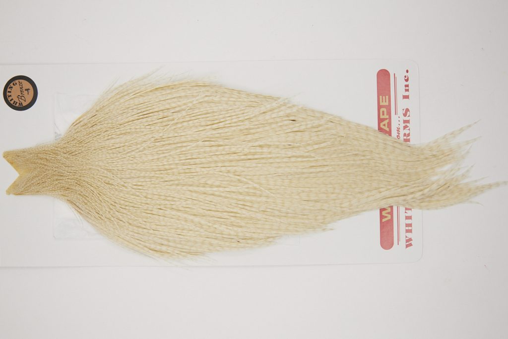 10236 Whiting Dry Fly Hackle Bronze Grade Rooster Cape White Ties Size 10-22