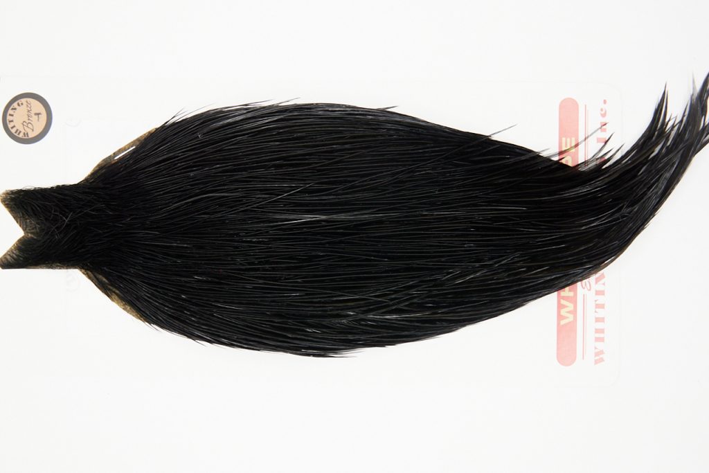 10241 Whiting Dry Fly Hackle Bronze Grade Rooster Cape Black Ties Size 10-22