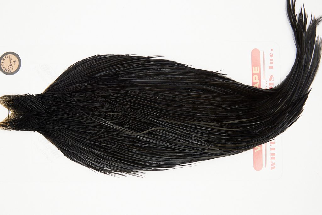 10243 Whiting Dry Fly Hackle Bronze Grade Rooster Cape Black Ties Size 10-20