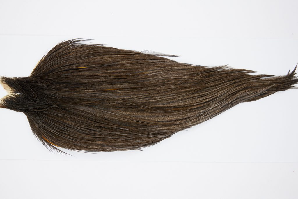 10299 JimsFlyCo Dry Fly Hackle Grade 2 Rooster Cape Dark Dun Ties Size 10-22