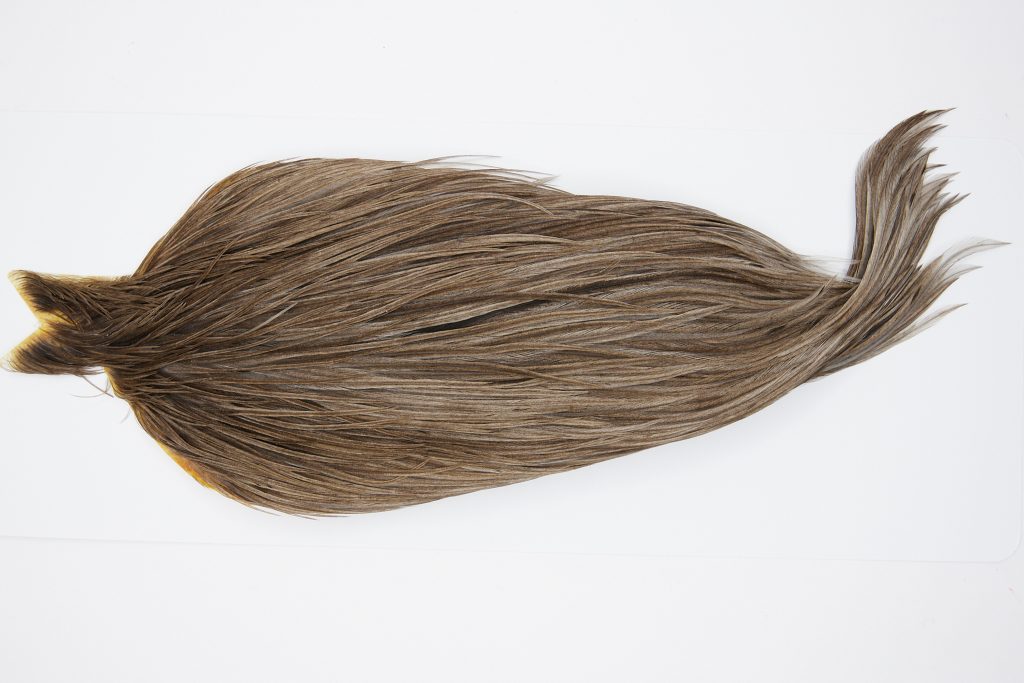 10300 JimsFlyCo Dry Fly Hackle Grade 2 Rooster Cape Dark Dun Ties Size 10-18