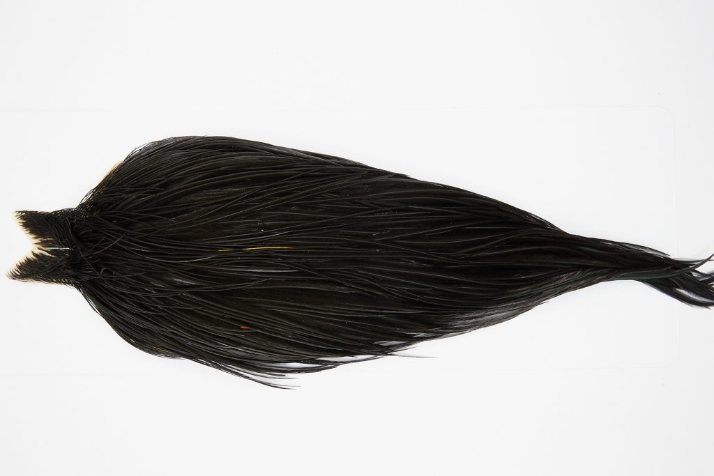 10353 JimsFlyCo Dry Fly Hackle Grade 2 Rooster Cape Black Ties Size 10-20