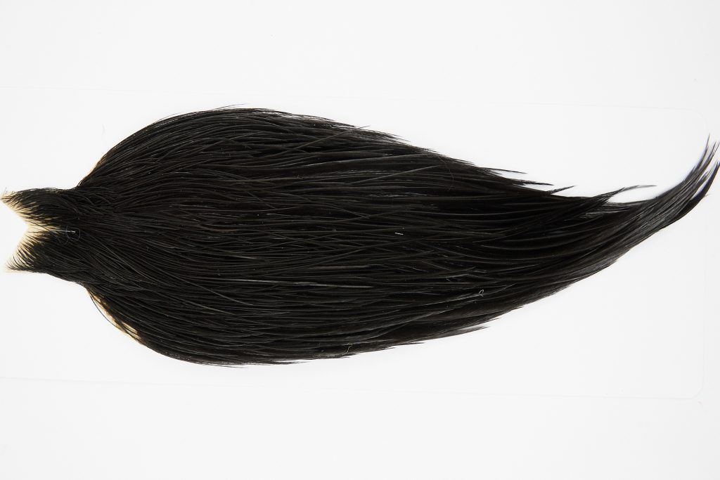 10354 JimsFlyCo Dry Fly Hackle Grade 2 Rooster Cape Black Ties Size 10-24