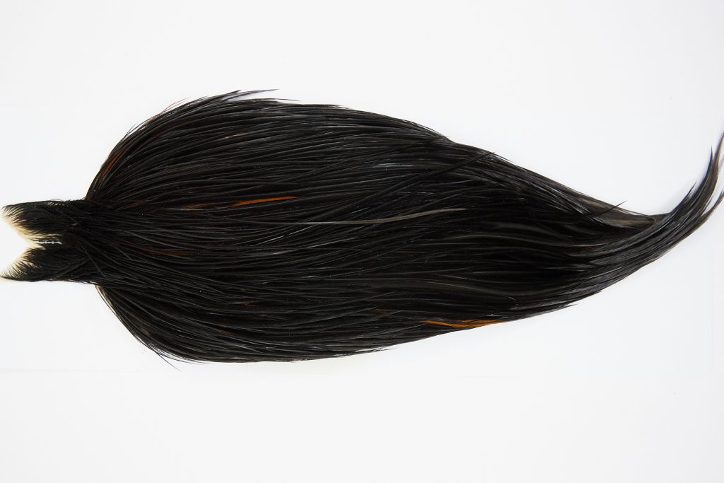 10431 JimsFlyCo Dry Fly Hackle Grade 1 Rooster Cape Black Ties Size 10-22