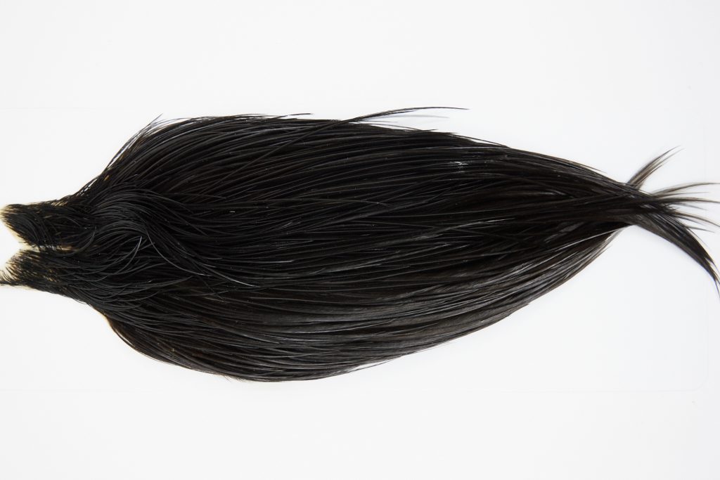10432 JimsFlyCo Dry Fly Hackle Grade 1 Rooster Cape Black Ties Size 10-22