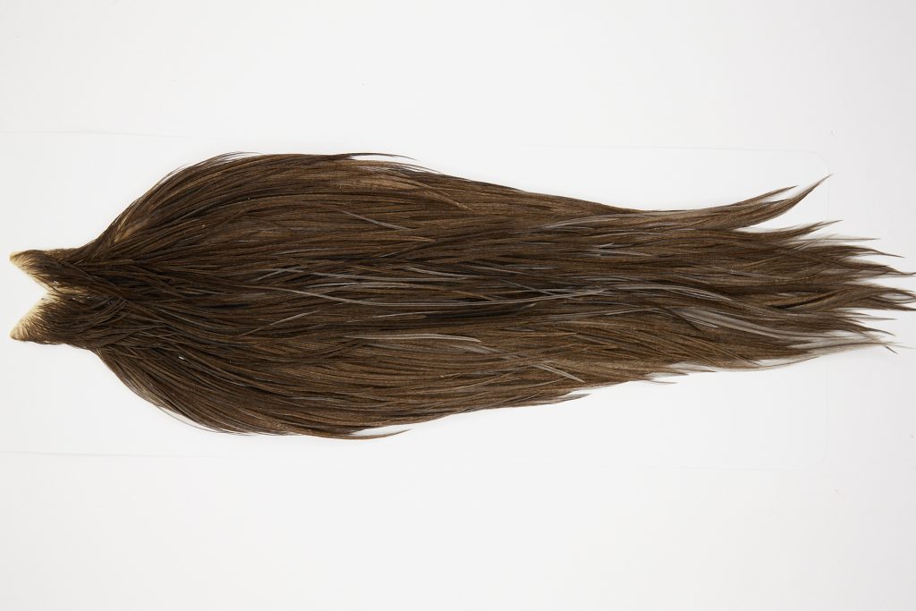 10434 JimsFlyCo Dry Fly Hackle Grade 1 Rooster Cape Dark Dun Ties Size 10-22