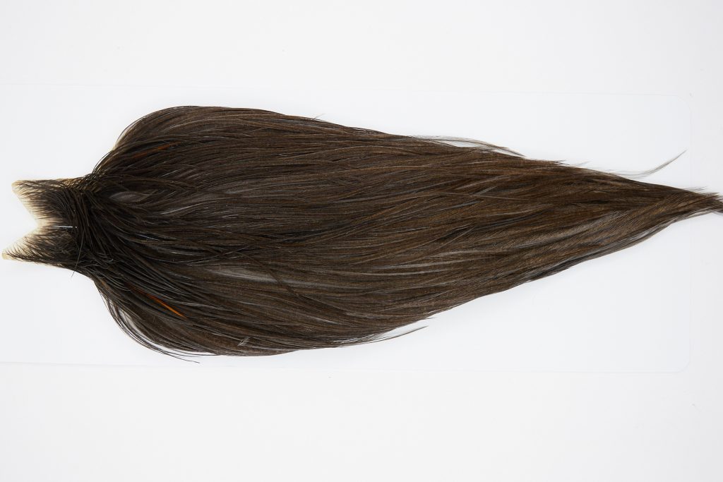 10470 JimsFlyCo Dry Fly Hackle Grade 1 Rooster Saddle Dark Dun Ties Size 8-22