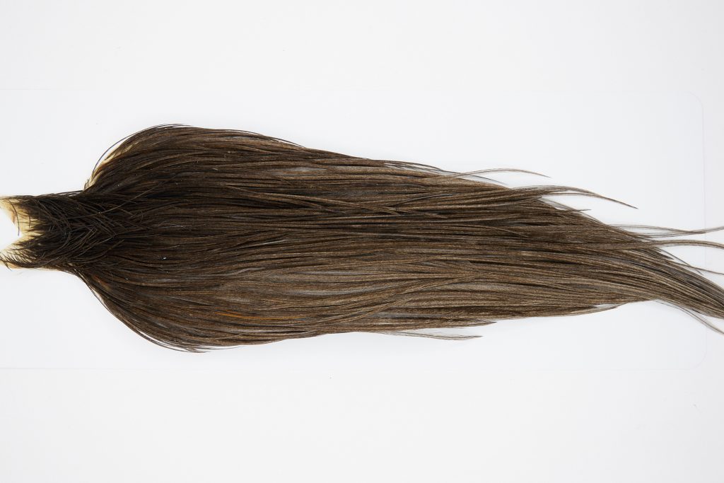 10471 JimsFlyCo Dry Fly Hackle Grade 1 Rooster Saddle Dark Dun Ties Size 10-24