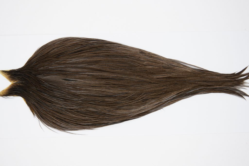 10472 JimsFlyCo Dry Fly Hackle Grade 1 Rooster Saddle Dark Dun Ties Size 10-22