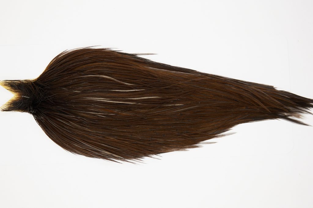 10474 JimsFlyCo Dry Fly Hackle Grade 1 Rooster Saddle Brown Dun Ties Size 10-22