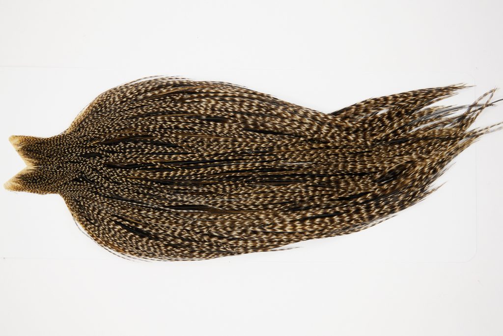 10504 JimsFlyCo Dry Fly Hackle Rhodium Rooster Cape Grizzly Variant Ties Size 12-24