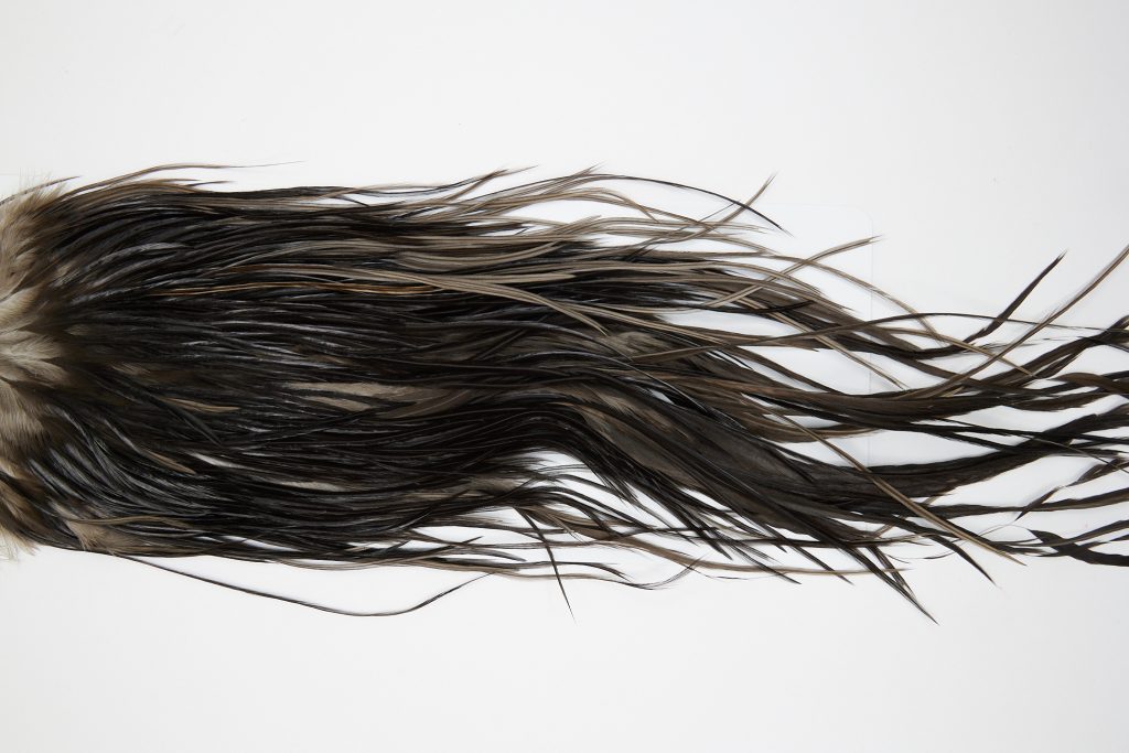 10526 JimsFlyCo Dry Fly Hackle Grade 3 Rooster Saddle Black Ties Size 10