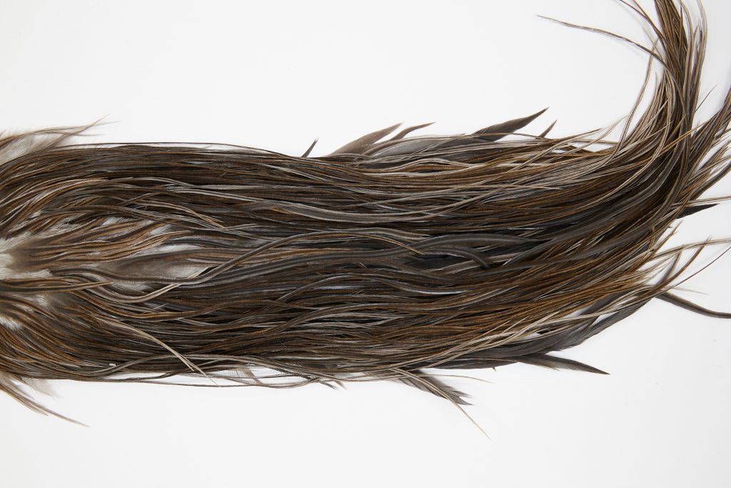 10536 JimsFlyCo Dry Fly Hackle Grade 2 Rooster Saddle Dark Dun Ties Size 12-14