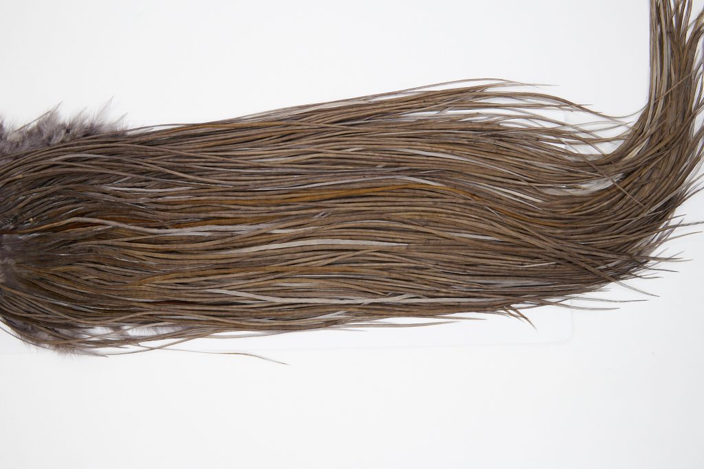 10651 Whiting Dry Fly Hackle Silver Grade Rooster Saddle Dark Dun Ties Size 14-16