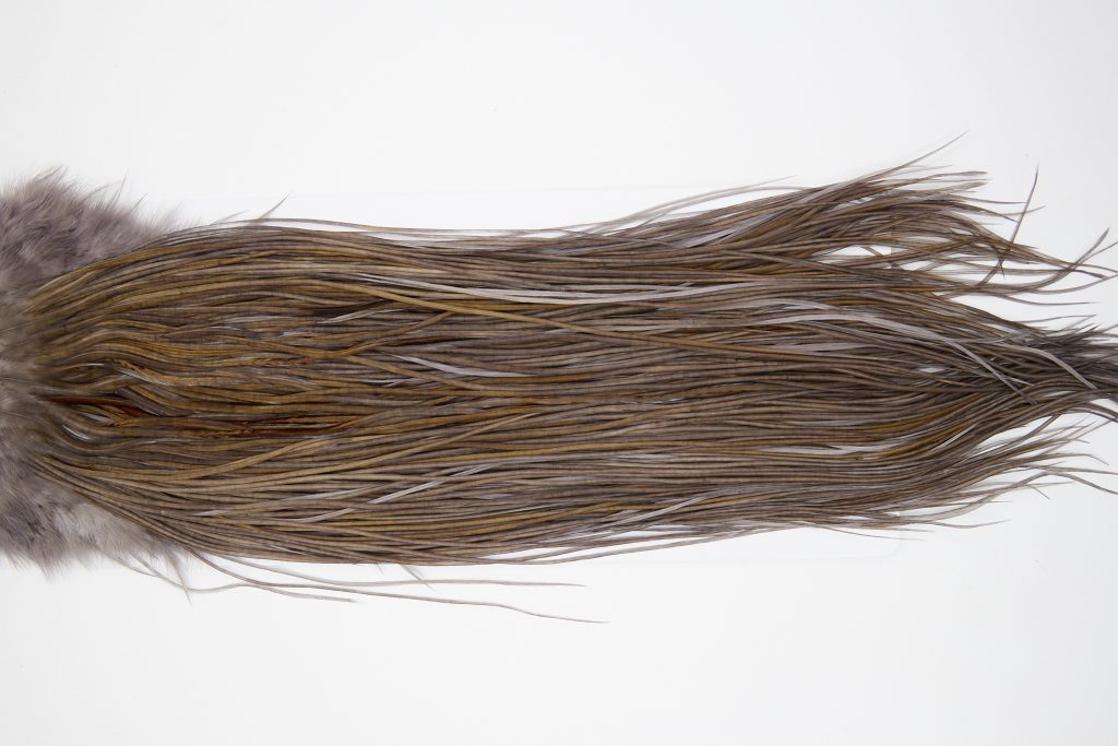 10652 Whiting Dry Fly Hackle Silver Grade Rooster Saddle Dark Dun Ties Size 14-16