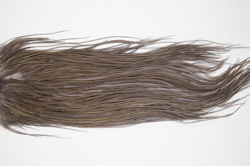 10653 Whiting Dry Fly Hackle Silver Grade Rooster Saddle Dark Dun Ties Size 12-14