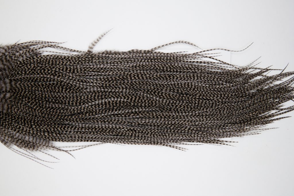 10662 Whiting Dry Fly Hackle Silver Grade Rooster Saddle Grizzly Medium Dun Ties Size 10-14