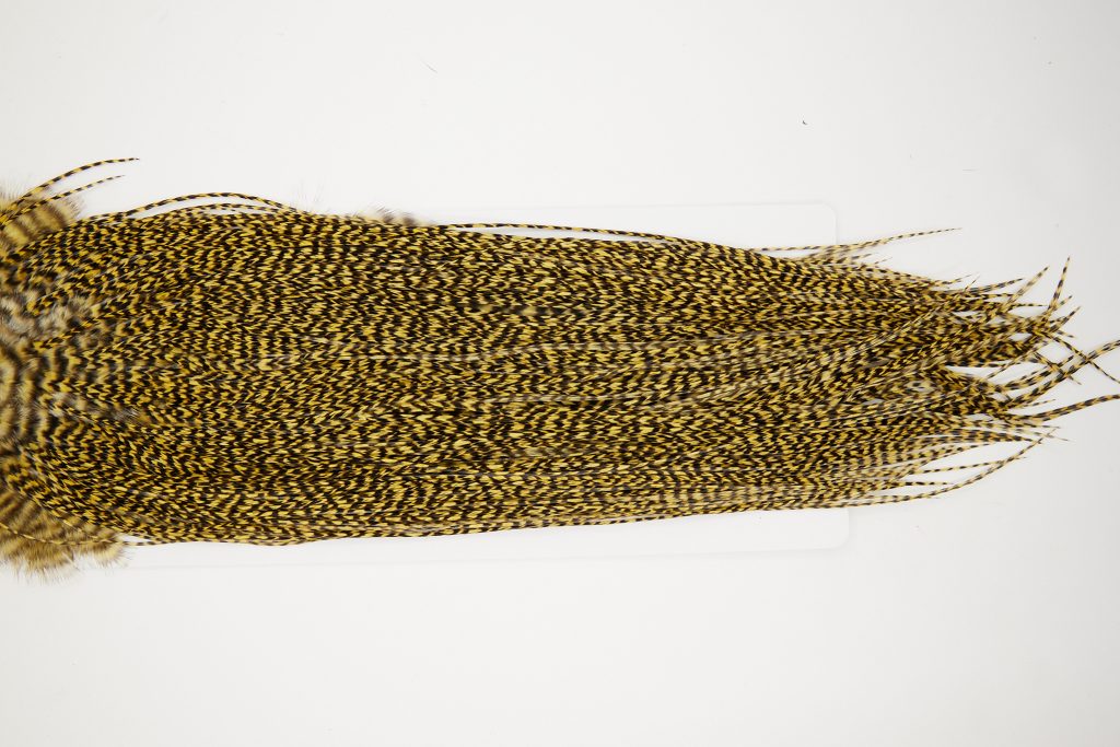 10693 Whiting Dry Fly Hackle Silver Grade Rooster Saddle Grizzly Golden Straw Ties Size 14-16