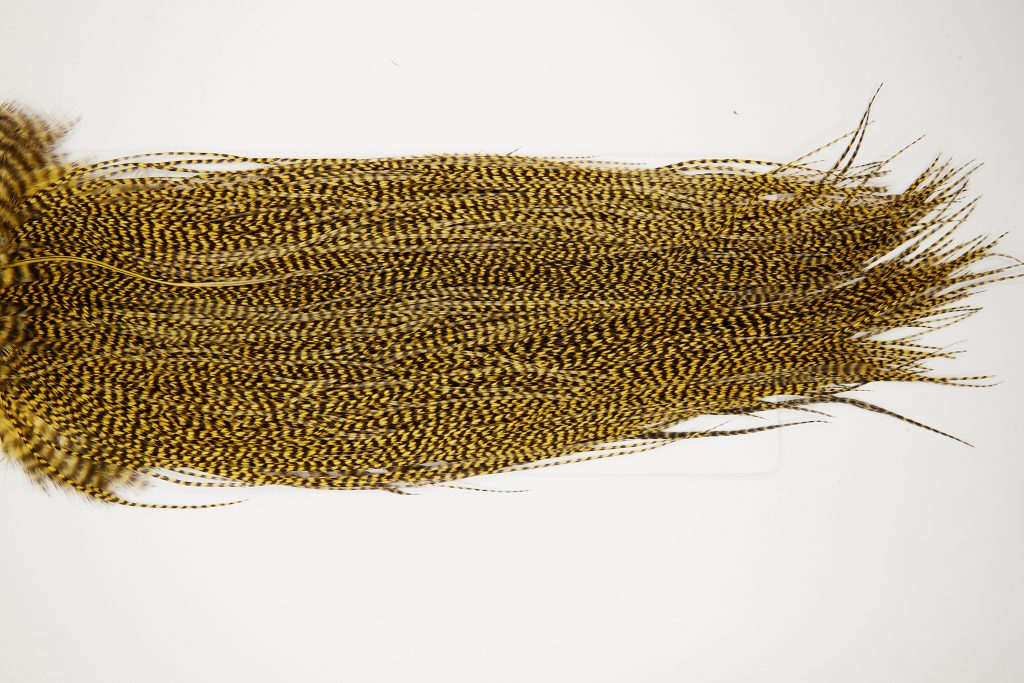 10694 Whiting Dry Fly Hackle Silver Grade Rooster Saddle Grizzly Golden Straw Ties Size 14-18