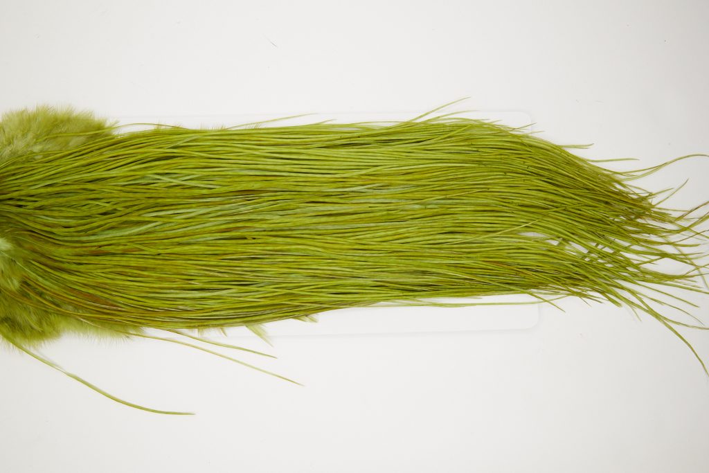 10701 Whiting Dry Fly Hackle Silver Grade Rooster Saddle Olive Ties Size 14-18