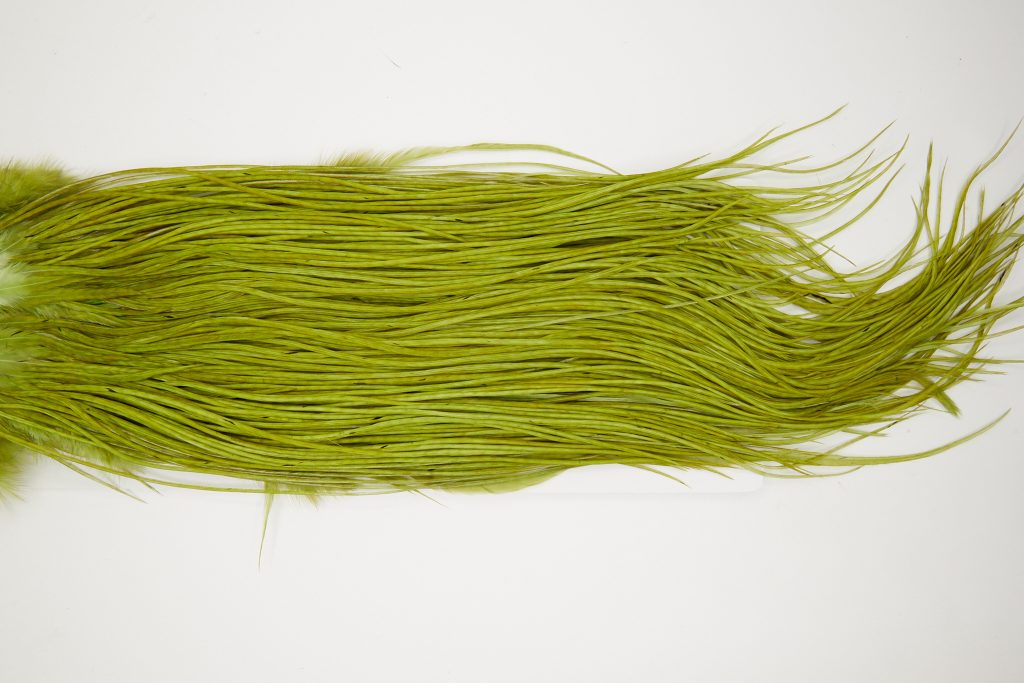 10703 Whiting Dry Fly Hackle Silver Grade Rooster Saddle Olive Ties Size 14-18