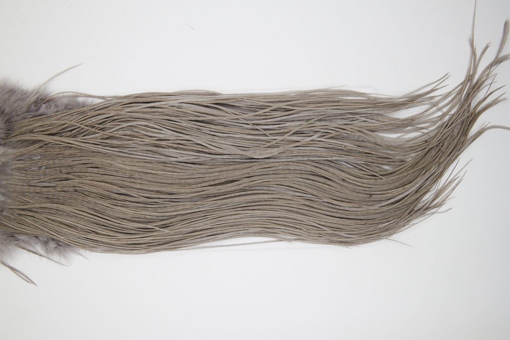 10715 Whiting Dry Fly Hackle Silver Grade Rooster Saddle Medium Dun Ties Size 14-16