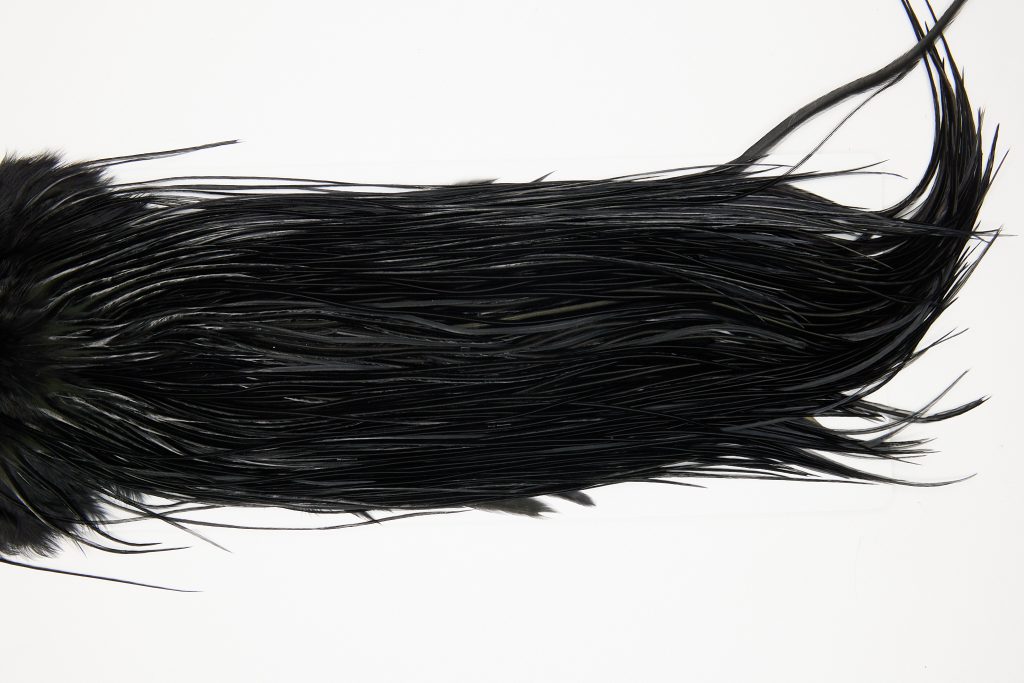 10742 Whiting Dry Fly Hackle Bronze Grade Rooster Saddle Black Ties Size 14-16