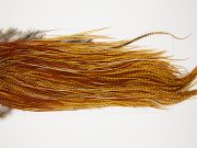 10747 Whiting Dry Fly Hackle Bronze Grade Rooster Saddle Dark Barred Ginger Ties Size 14-16