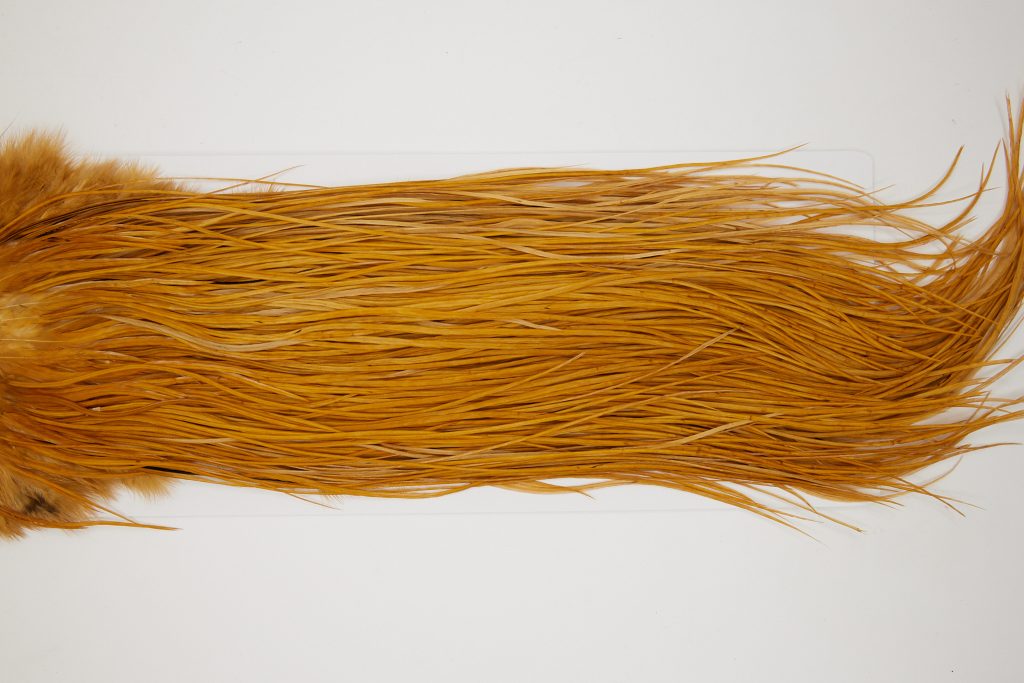 10750 Whiting Dry Fly Hackle Bronze Grade Rooster Saddle Medium Ginger Ties Size 16-18