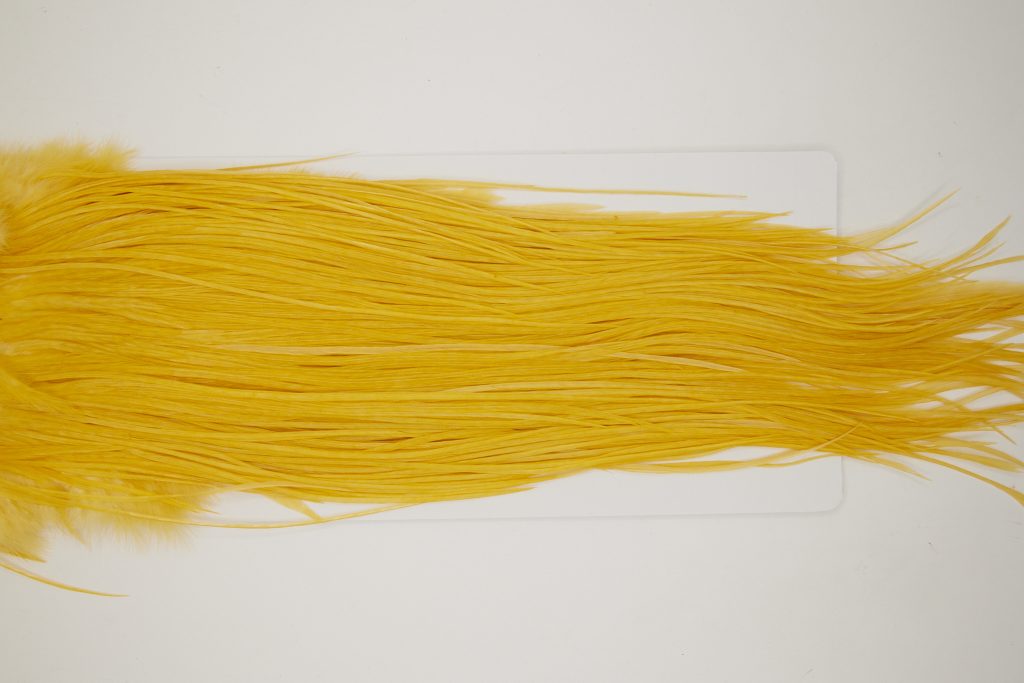 10753 Whiting Dry Fly Hackle Bronze Grade Rooster Saddle Golden Straw Ties Size 14