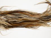 10875 Hebert Dry Fly Hackle Bronze Grade Rooster Saddle Dun Grizzly Ties Size 12-14