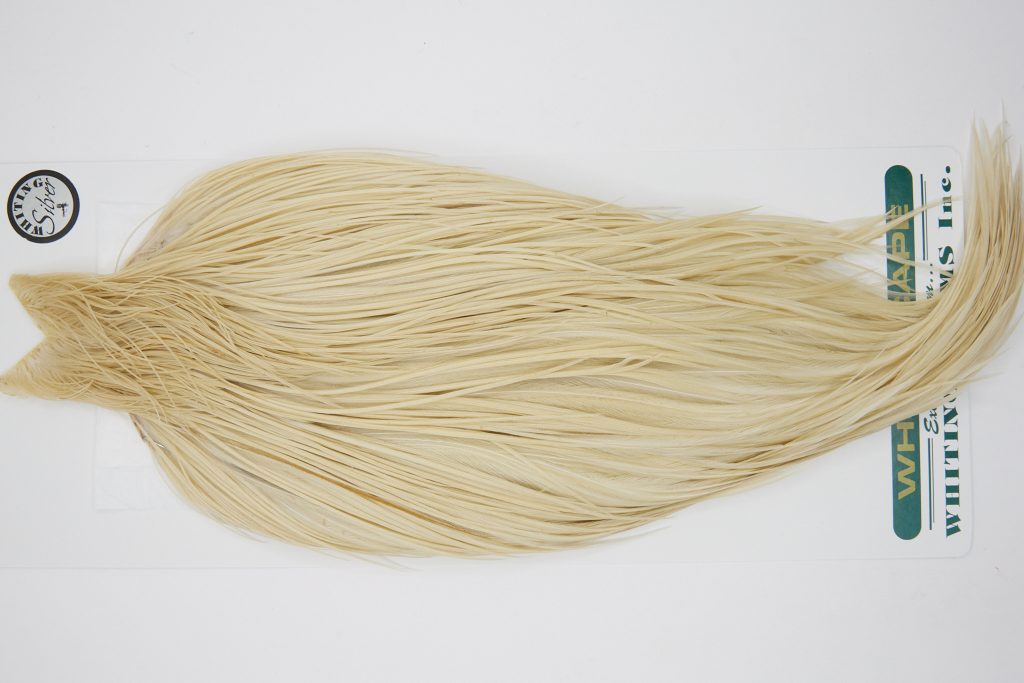 10881 Hebert Dry Fly Hackle Silver Grade Rooster Cape Cream Ties Size 8-24