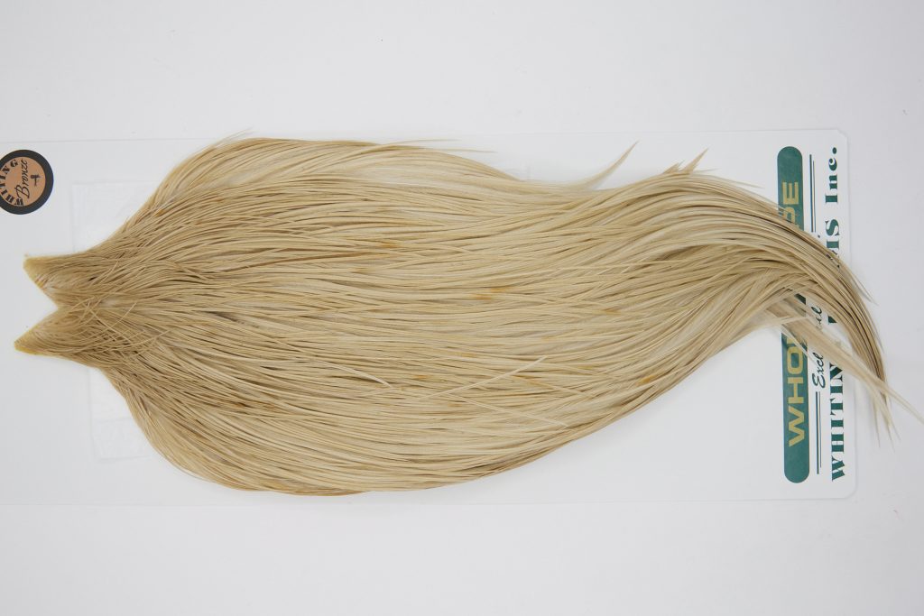 10910 Hebert Dry Fly Hackle Bronze Grade Rooster Cape Light Tan Dun Ties Size 10-22