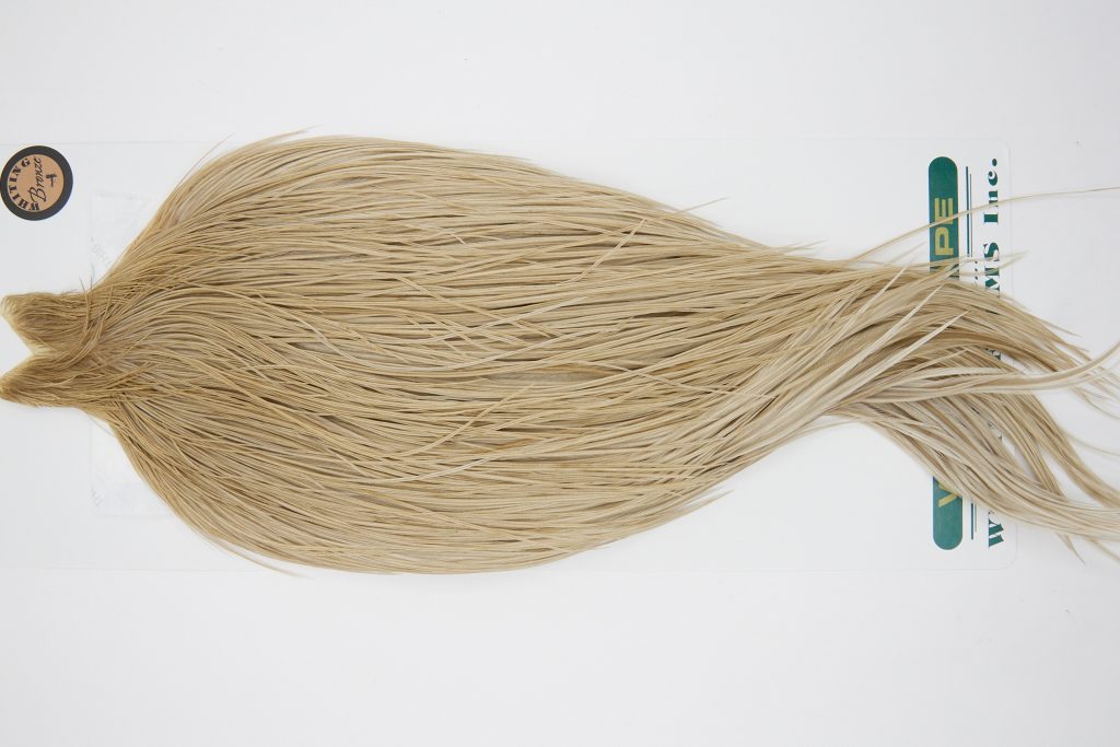 10912 Hebert Dry Fly Hackle Bronze Grade Rooster Cape Light Tan Dun Ties Size 10-22